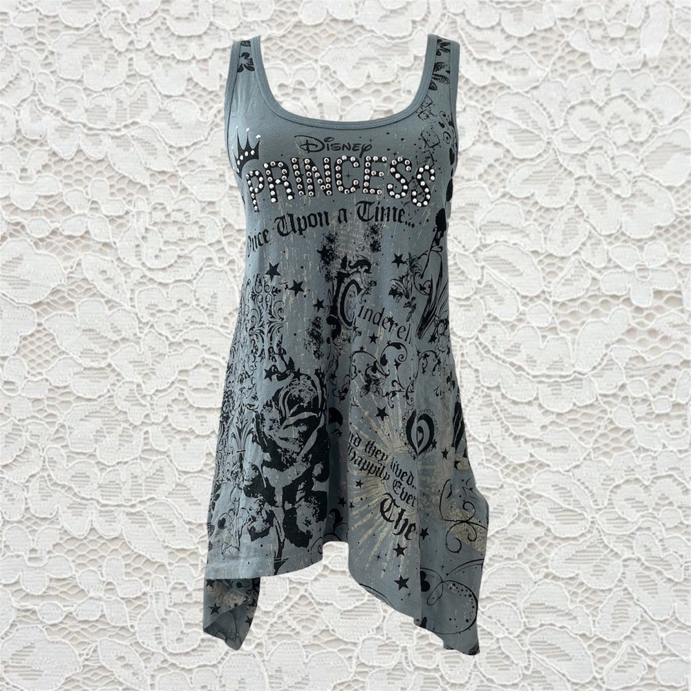 vintage disneyland cyber y2k style graphic embellished tank top